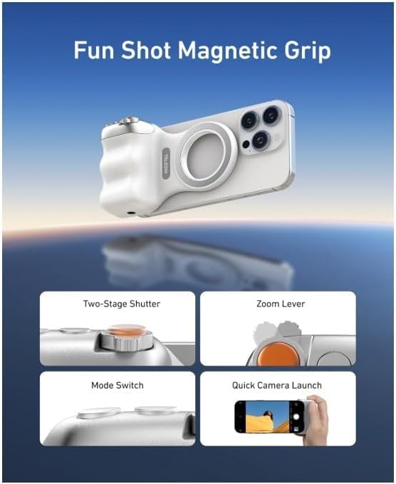 Magnetic Phone Camera Grip with Wireless Shutter – DSLR-Style Handle